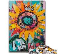 Puzzles 1000 pièces pour Adultes Tournesols Style Basquiat Jeu Familial Soulagement du Stress Défi Difficile Convient aux Couples 26x38cm