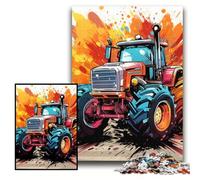 Puzzles 1000 pièces pour Adultes Tracteur coloré en Carton Taille du Puzzle 26x38cm Parfait pour Halloween, Noël, Cadeau d'anniversaire