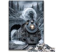 Puzzles 1000 pièces pour Adultes Train Noir et Blanc, Jouet éléphant, Jeu intellectuel, Cadeau d'anniversaire, décoration Murale pour 14 Ans et Plus, 26x38cm