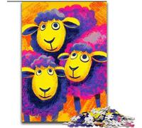 Puzzles 1000 pièces pour Adultes Trois Moutons Puzzles pour Adultes 1000 pièces Un Casse-tête Stimulant pour Les Adolescents, Parfait pour la décoration intérieure ou comme Cadeau (Taille 50x75cm)