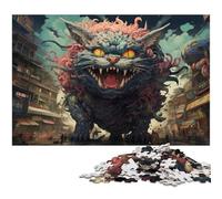 Puzzles 1000 pièces pour Adultes Un Chat surdimensionné dans Une Ville chaotique Puzzle Jeu Pratique Idéal pour Les Adolescents de 14 Ans et Plus 1000 pièces (38 x 26 cm)