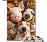 Puzzles 1000 pièces pour Adultes Un Groupe d'animaux de la Ferme, adapté aux Personnes de 14 Ans et Plus Jeux éducatifs Cadeaux du Père Noël Secret (Taille 26x38cm)