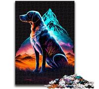 Puzzles 1000 pièces pour Adultes : Un Labrador coloré, Un défi d'intelligence cérébrale, des Jouets addictifs, Un Cadeau d'anniversaire, des Cadeaux, Une décoration Murale 26 x 38 cm