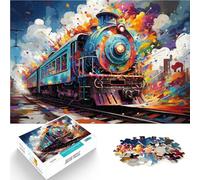 Puzzles 1000 pièces pour Adultes Un Train Qui Peut Voyager à Travers Puzzle de Dessin animé 26x38cm Convient pour la décoration de Bureau
