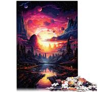 Puzzles 1000 pièces pour Adultes Une Ville sur Une planète étrange Jeux Amusants 26x38cm Cadeaux pour Amis et Famille pour Adolescent 14 Ans et Plus