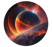 Puzzles 1000 pièces pour Adultes, Univers, planète, Paysage, Puzzle Rond en Carton, idéal comme Cadeau de Vacances ou d'anniversaire, Jouet de fête (Taille 67,5 x 67,5 cm)