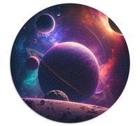 Puzzles 1000 pièces pour Adultes Univers Planète Rond Puzzle en Carton Activité éducative pour Les compétences cognitives Amélioration des compétences cognitives (67,5 x 67,5 cm)