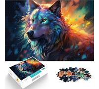 Puzzles 1000 pièces pour Adultes Œuvre d'art du Loup - l'appel de la Nature Fait de Bois,pour Les 14 Ans et Plus Jeu Impossible Car C'est Un pour Toute la Famille。Taille:50x75cm