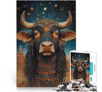 Puzzles 1000 pièces pour Adultes Vache Artistique Jouet éducatif d'apprentissage Décoration Murale, Cadeaux Uniques pour Anniversaire et Noël 38x26cm