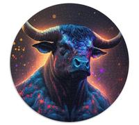Puzzles 1000 pièces pour Adultes : Vache mutante, Puzzles Ronds, activité à Domicile pour Les Vacances, Les Anniversaires et Les soirées de Jeux en Famille (67,5 x 67,5 cm)