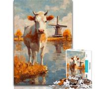 Puzzles 1000 pièces pour Adultes Vaches de Ferme, stimulants et Casse-tête, idéaux comme Cadeaux pour Toute la Famille à partir de 14 Ans 38x26cm