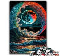 Puzzles 1000 pièces pour Adultes Vagues colorées Jeux de détente Jeu éducatif pour Anniversaire, Noël pour et 14 Ans et Plus 26x38cm