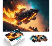 Puzzles 1000 pièces pour Adultes Vaisseau Spatial Entraînez Votre Cerveau et Vos Mains avec Affiche et Feuille de Questions correspondantes 52x38cm
