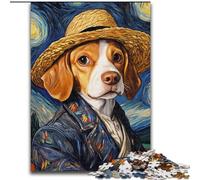 Puzzles 1000 pièces pour Adultes Van Gogh Beagle Puzzles 1000 pièces pour Adultes Casse-tête Stimulant pour Adolescents, soirée de Jeux en Famille Amusante (Taille 26x38cm)