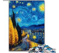 Puzzles 1000 pièces pour Adultes Van Gogh Ciel Nocturne, Jouets éducatifs, Anti-Stress, renforce l'amour Entre Couples (Taille 50x75cm)