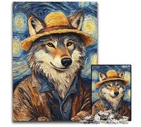 Puzzles 1000 pièces pour Adultes Van Gogh Loup Puzzles en Carton Activité éducative pour Les compétences cognitives Amélioration des compétences cognitives 26x38cm/10,23x14,96 Pouces