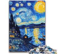Puzzles 1000 pièces pour Adultes Van Gogh Night Sky Jeu éducatif Familial avec pièces entièrement emboîtables de Formes aléatoires 26x38cm