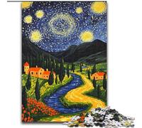 Puzzles 1000 pièces pour Adultes Van Gogh Night Sky Puzzles 1000 pièces pour Adultes pour l'ensemble pour Femmes, Cadeaux pour Hommes (Taille 50x75cm)
