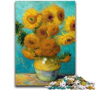Puzzles 1000 pièces pour Adultes Van Gogh Tournesols Jouets éducatifs Jeux familiaux Améliorer l'amour Entre Couples 26x38cm