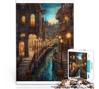 Puzzles 1000 pièces pour Adultes Venise Italie Voyage Art Séjour Anti-Stress pour Tuer Le Temps Convient aux Couples 26x38cm