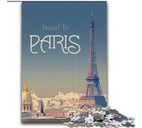 Puzzles 1000 pièces pour Adultes, Visite de Paris, Jouets de Divertissement Familial avec Affiche et fiche de Questions Assorties (38x52cm) 1000 pièces