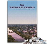 Puzzles 1000 pièces pour Adultes Visitez Fredericksburg, défi d'intelligence cérébrale, Jouets addictifs, Cadeaux d'anniversaire, décoration Murale (Taille 38x52cm)