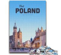 Puzzles 1000 pièces pour Adultes Visitez la Pologne Aidez Le Cerveau à exercer des Jouets addictifs pour cultiver la Patience Collection d'artistes, Beaux-Arts (Taille 38x52cm)