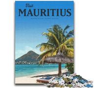 Puzzles 1000 pièces pour Adultes Visitez l'île Maurice, défi d'intelligence cérébrale, Jouets addictifs, Cadeaux d'anniversaire, décoration Murale (Taille 38x52cm)