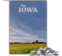 Puzzles 1000 pièces pour Adultes Visitez l'Iowa Jeux éducatifs Décoration d'intérieur Collection Artistes, Beaux-Arts (26x38cm) 1000pcs