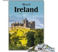 Puzzles 1000 pièces pour Adultes Visitez l'Irlande Jeu Familial Soulagement du Stress Défi Difficile Cadeaux du Père Noël Secret (26x38cm) 1000pcs