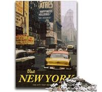 Puzzles 1000 pièces pour Adultes Visitez New York Aidez Le Cerveau à exercer des Jouets addictifs pour cultiver la Patience Collection d'artistes, Beaux-Arts (Taille 50x75cm)