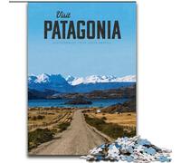 Puzzles 1000 pièces pour Adultes Visitez Patagonia Jeu Familial Soulagement du Stress Défi Difficile Cadeaux du Père Noël Secret (50x75cm) 1000pcs