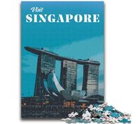 Puzzles 1000 pièces pour Adultes Visitez Singapour Aidez Le Cerveau à exercer des Jouets addictifs pour cultiver la Patience Collection d'artistes, Beaux-Arts (Taille 38x26cm)