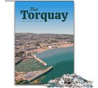 Puzzles 1000 pièces pour Adultes Visitez Torquay, Un Cadeau éducatif idéal pour Toute la Famille 50x75cm
