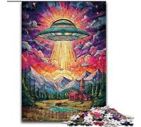 Puzzles 1000 pièces pour Adultes, vitrail, OVNI, Puzzle Impossible pour Adultes, 26x38cm, idée Cadeau d'anniversaire, Jeu de réflexion Stimulant