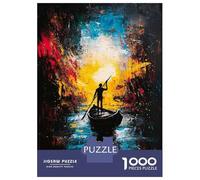 Puzzles 1000 Pièces Pour Adultes Voyage Into Light - Expressionist Abstract River Journey Puzzles Pour Adultes, Jouet, Décoration Murale, Amusant Et Humoristique, Idéal Pour Stimuler Le Cerveau 38x26c