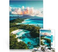 Puzzles 1000 pièces pour Adultes Vue d'une île Tropicale Jouets de Jeu pour Cadeau Familial De Superbes Cadeaux et Jouets 50x70cm