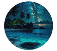 Puzzles 1000 pièces pour Adultes, Vue Nocturne sur la Plage, Puzzle sphérique pour Puzzles en Carton 26,5x26,5 Pouces