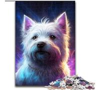 Puzzles 1000 pièces pour Adultes West Highland Terrier coloré en Bois, ce Qui en Fait Un Excellent Cadeau pour s'amuser50x75cm pour Les Vacances, Les Anniversaires et Les soirées de Jeux en Famille