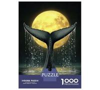 Puzzles 1000 Pièces pour Adultes Whale Tail and Moon Puzzle pour Adultes Jeux Relaxants Défi Difficile pour Anniversaire, Noël 70x50cm/1000pcs