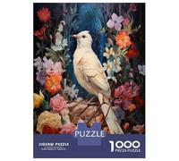 Puzzles 1000 Pièces pour Adultes White Bird in Flowers Puzzle Adulte, Jeu De Réflexion, Une Œuvre d'art, Activités Amusantes À La Maison, 52x38cm/1000pcs
