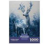 Puzzles 1000 Pièces pour Adultes White Deer in Forest Puzzle pour Adultes Jeux De Détente Analyse Et Logique Cadeaux De Noël Et d'anniversaire 70x50cm/1000pcs