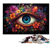 Puzzles 1000 pièces pour Adultes Yeux psychédéliques colorés Cadeaux d'anniversaire pour Adolescents de 14 Ans et Plus 1000 pièces (75 x 50 cm)