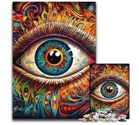 Puzzles 1000 pièces pour Adultes, Yeux psychédéliques, Puzzles en Bois, Jeu interactif Familial, Cadeau Artisanal avec Illustrations colorées 50x75cm / 19,68x29,52 Pouces