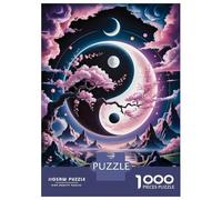 Puzzles 1000 Pièces pour Adultes Yin Yang Landscape with Cherry Blossoms Puzzle Anti-Stress pour Toute La Famille, Idéal comme Cadeau 70x50cm/1000pcs