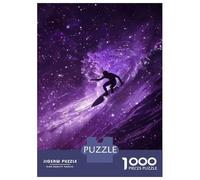 Puzzles 1000 Pièces Purple Galaxy Surfing Poster Puzzles pour Adultes Jeux Relaxants Défi Difficile Activités Amusantes À La Maison, 38x26cm/1000pcs