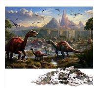 Puzzles 1000 pièces Puzzle Adulte Monde des Dinosaures Puzzle en Bois pour Adultes Puzzle Familial Jeux éducatifs décoration de la Maison Puzzle 1000 pièces (50x75 cm)