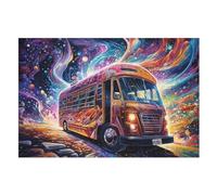 Puzzles 1000 Pièces Puzzle Bus Voiture pour Adultes Et Adolescents Puzzles sur Planche De Bois Excellent Cadeau pour Adultes Et Enfants (75×50cm)