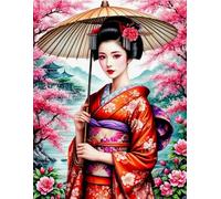 Puzzles 1000 Pièces - Puzzle d'art Irrégulier - Japanese Woman Geishas Posters - Jeu De Mémoires for Adults - Jouets Anti-Stress pour La Famille Gifts Zx202Ap