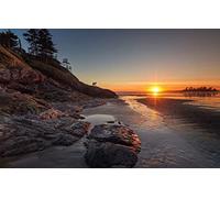 Puzzles 1000 pièces, Puzzle Impossible pour Adultes, Jeux éducatifs, Cadeaux pour Hommes, Paysage Naturel, Coucher de Soleil, côte 26 x 38 cm
